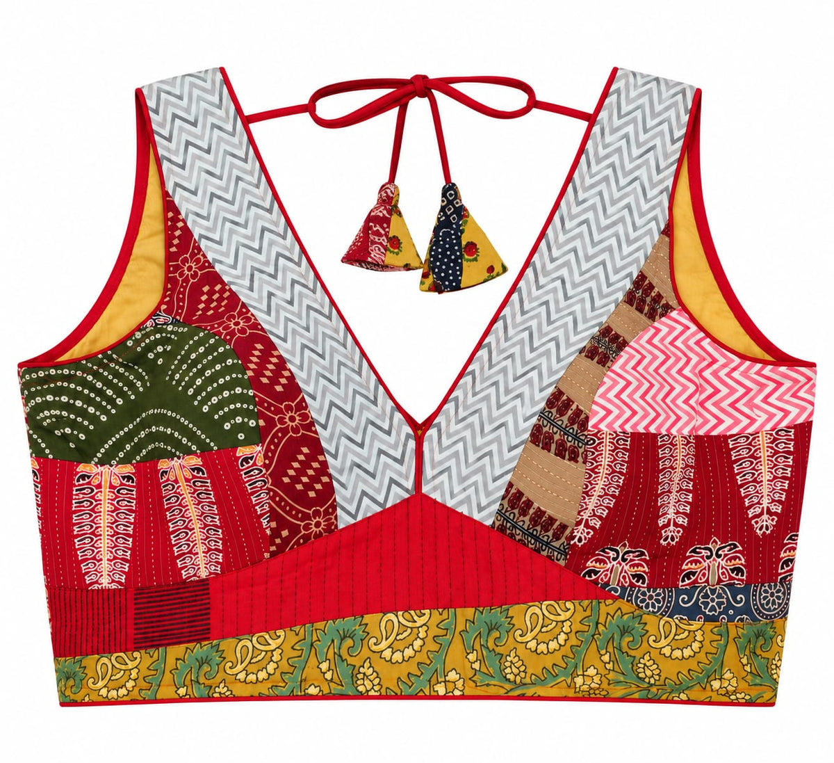 Sarika Multicolour Patchwork Blouse Aadya's Fashion Blings