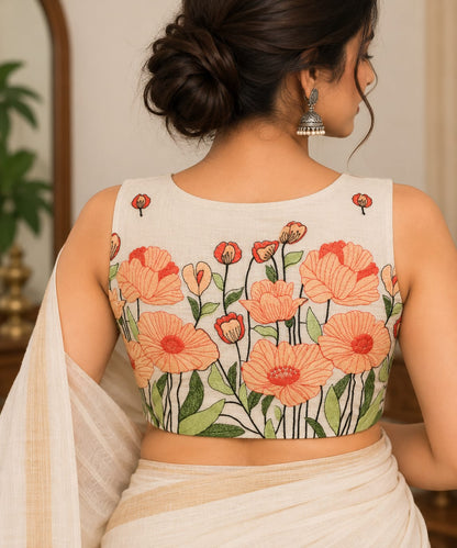 Sneha Orange Embroidery Blouse Aadya's Fashion Blings