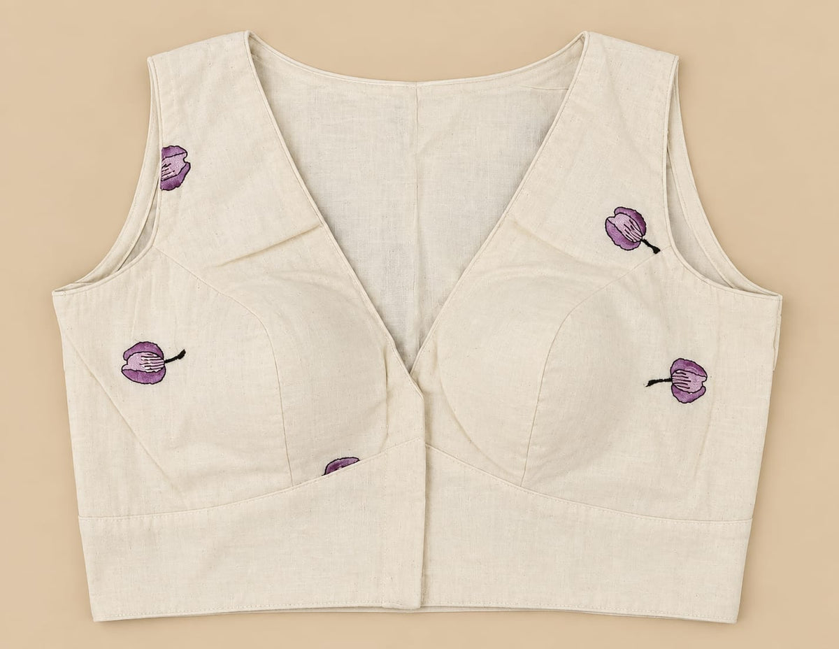 Vibha Purple Back Embroidery Blouse Aadya's Fashion Blings