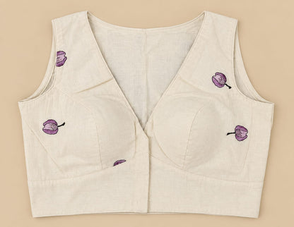Vibha Purple Back Embroidery Blouse Aadya's Fashion Blings