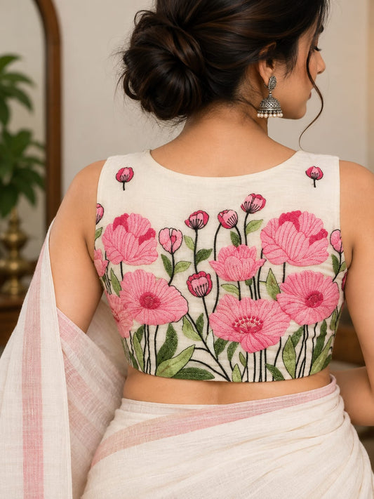 Siya Pink Embroidery Blouse Aadya's Fashion Blings