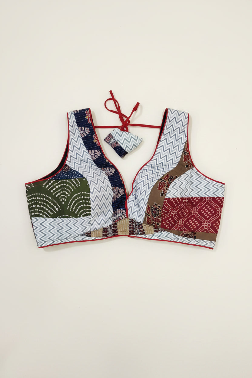 Ruchika Multicolour Patchwork Blouse Aadya's Fashion Blings