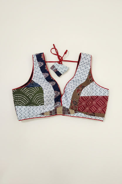 Ruchika Multicolour Patchwork Blouse Aadya's Fashion Blings