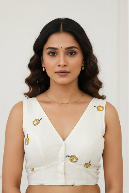 Niharika Sleevles Korra Blouse Aadya's Fashion Blings