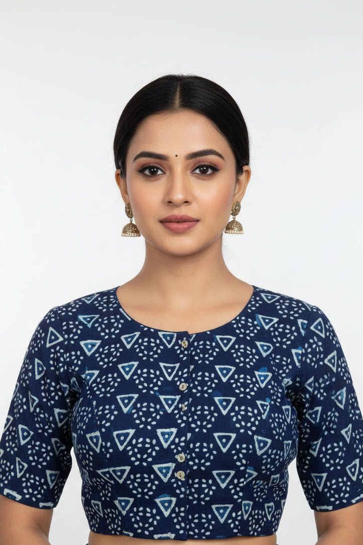 Ritika Indigo Blouse Aadya's Fashion Blings
