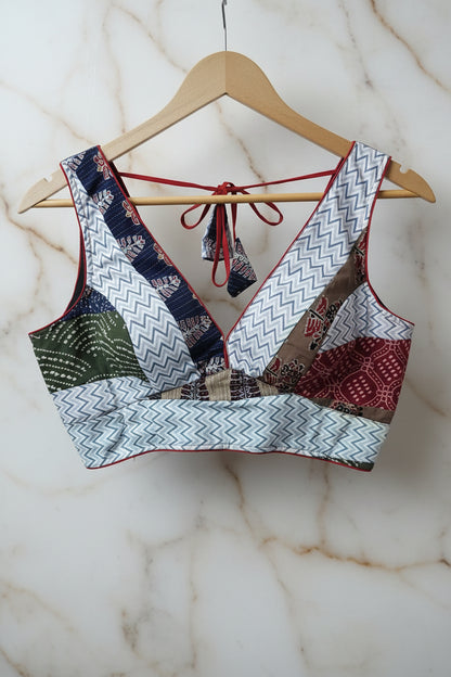 Ruchika Multicolour Patchwork Blouse Aadya's Fashion Blings