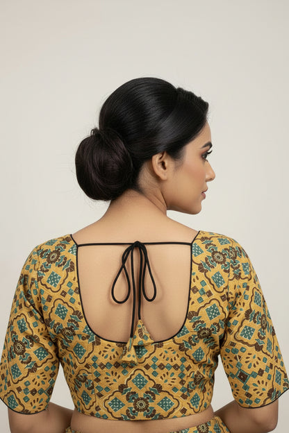 Sakshi Ajrakh Cotton Blouse Aadya's Fashion Blings