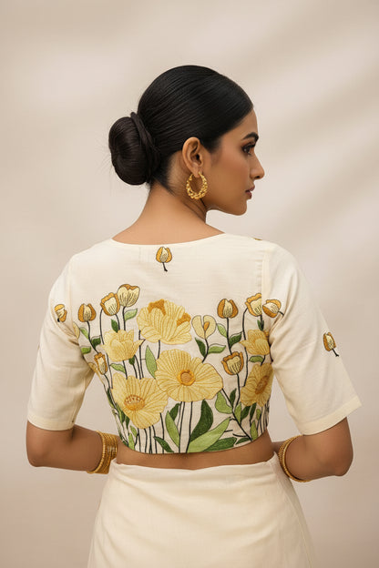Aadyanshi Back Embroidery Blouse Aadya's Fashion Blings