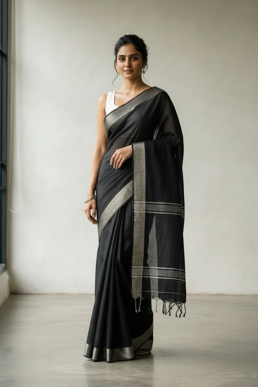 Asmi Handspun Handwoven Jamdani Aadya's Fashion Blings