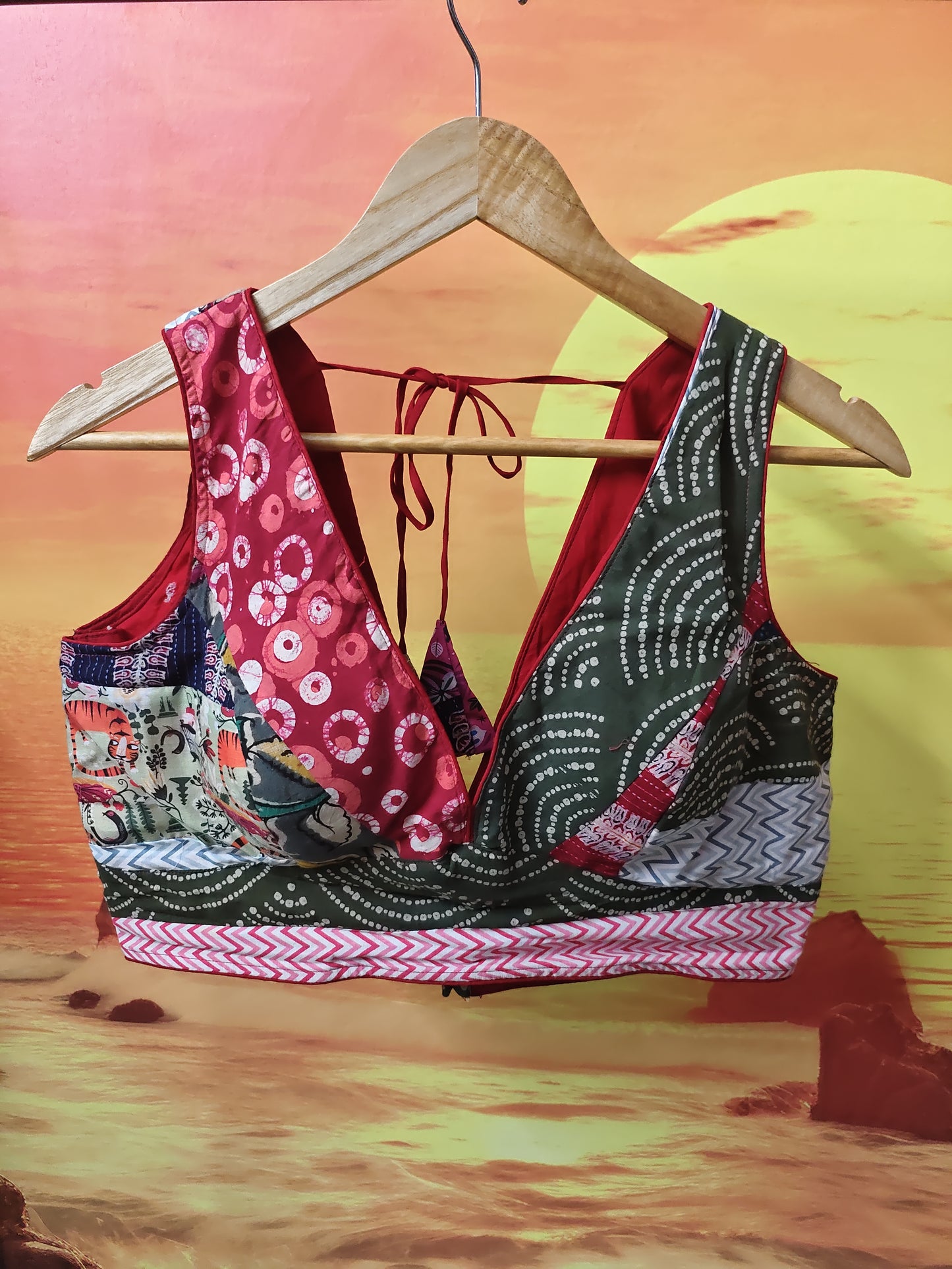 Multicolour Patchwork Blouse Aadya's Fashion Blings