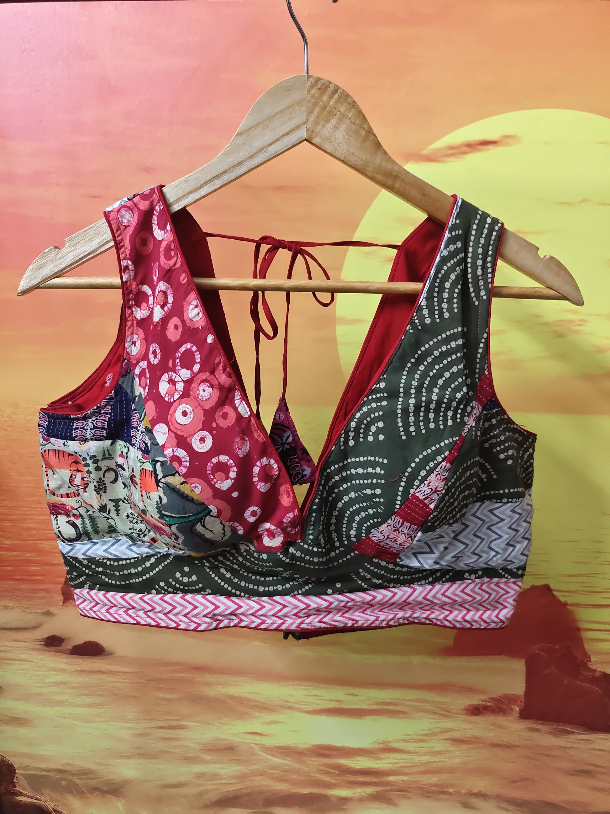 Multicolour Patchwork Blouse Aadya's Fashion Blings