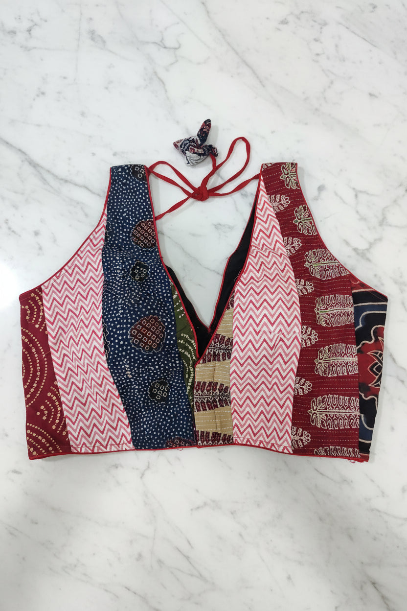 Ruchika Multicolour Patchwork Blouse Aadya's Fashion Blings