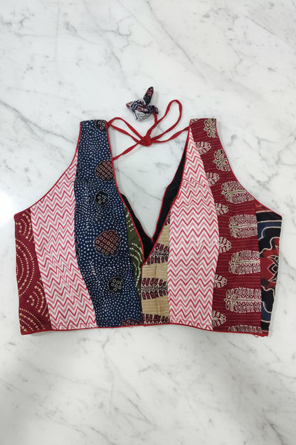 Ruchika Multicolour Patchwork Blouse Aadya's Fashion Blings