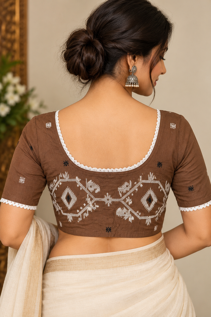 Mitu Jamdani Work Blouse Aadya's Fashion Blings