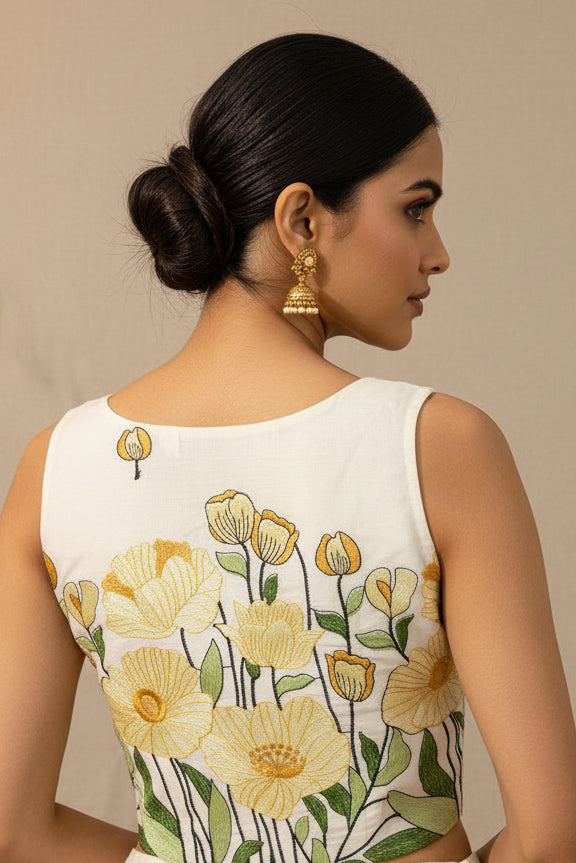 Niharika Sleevles Korra Blouse Aadya's Fashion Blings
