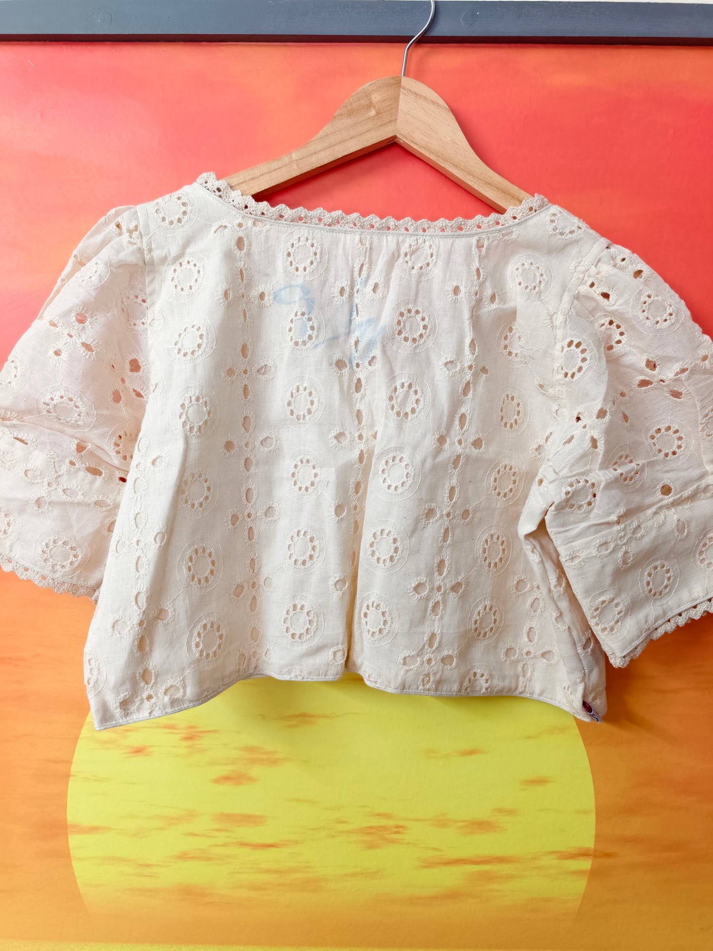 Hakoba Floral Cutwork Puff Sleeve Blouse Aadya's Fashion Blings