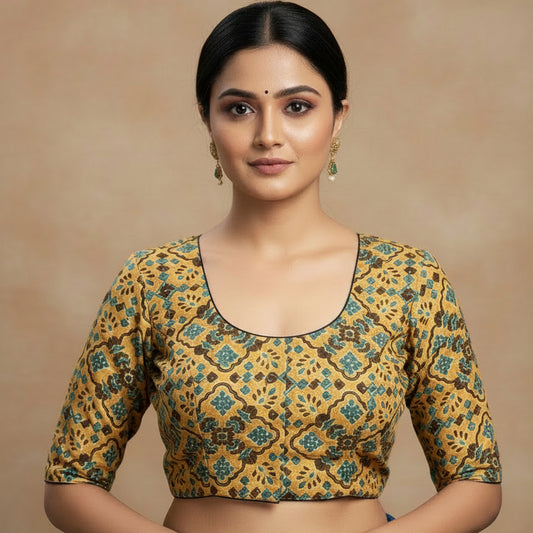 Sakshi Ajrakh Cotton Blouse Aadya's Fashion Blings