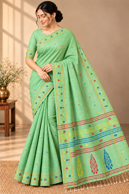Kaushiki Mercidised Silk Jamdani Aadya's Fashion Blings