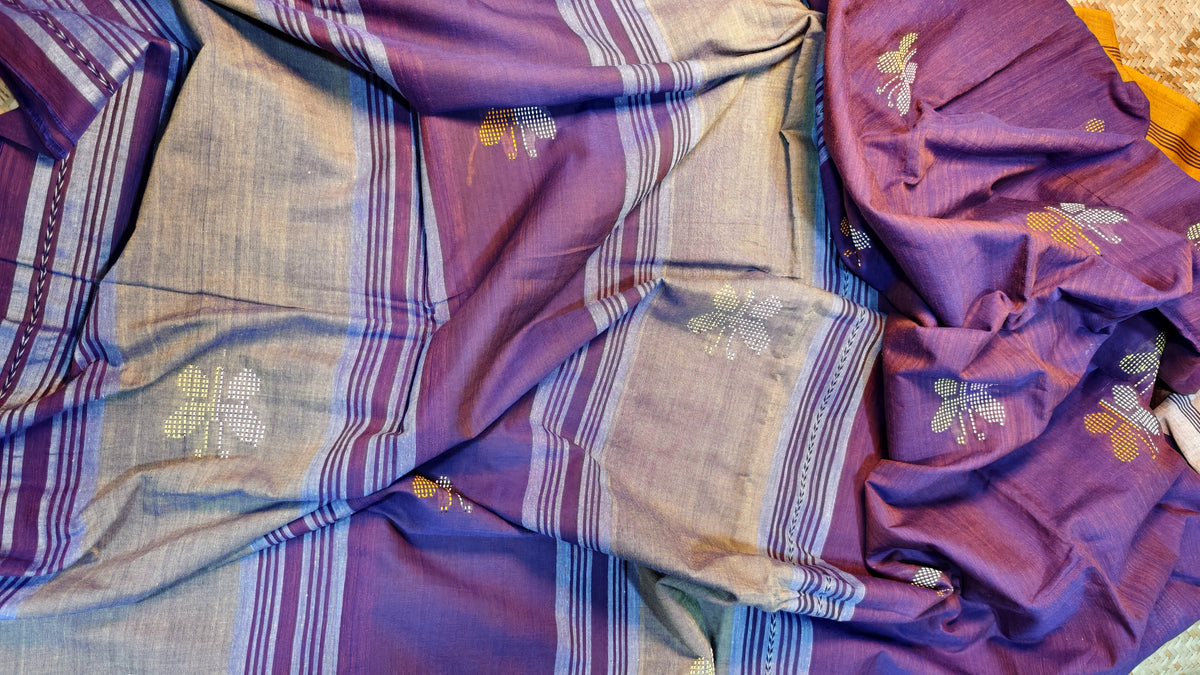 Kanchanmala Purple Handloom Saree Aadya's Fashion Blings