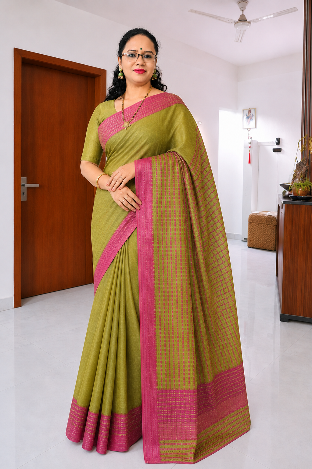 Handwoven Cotton Saree Aadya's Fashion Blings