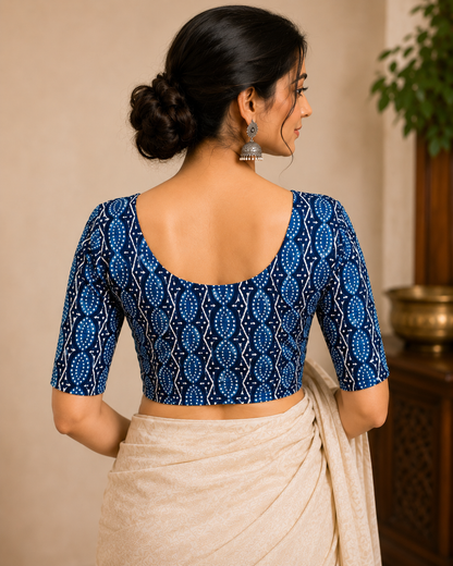 Sharvari Indigo Blouse Aadya's Fashion Blings