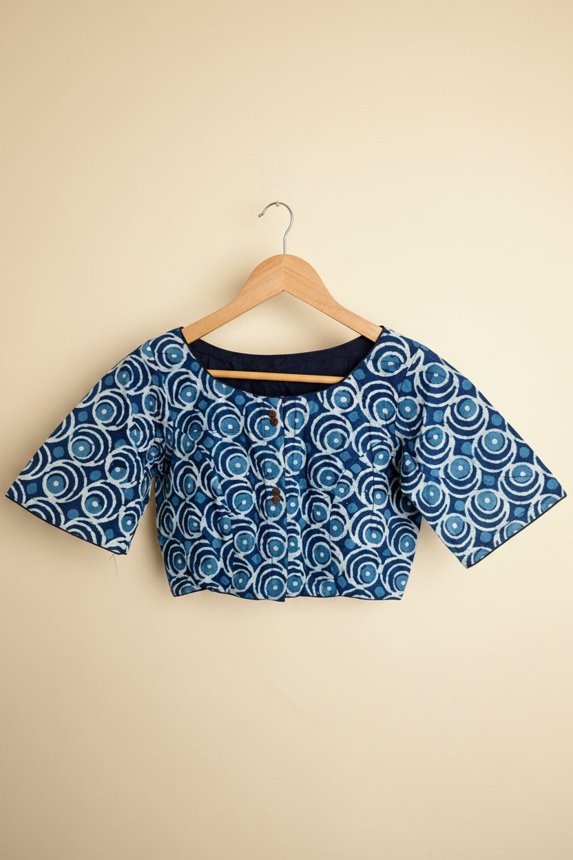 Kalyani Indigo Blouse Aadya's Fashion Blings