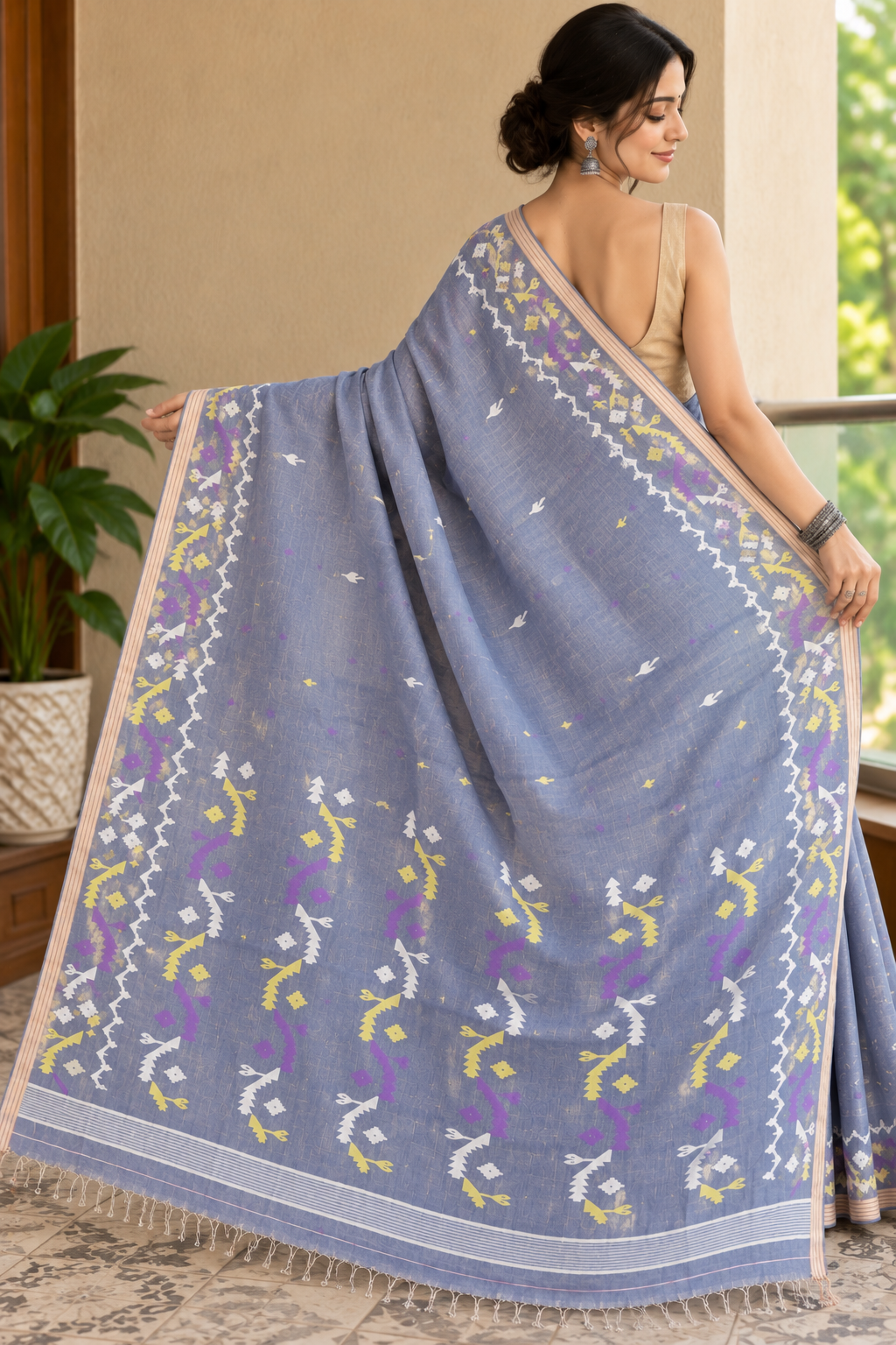 Apsarika Handspun Handwoven Jamdani Aadya's Fashion Blings