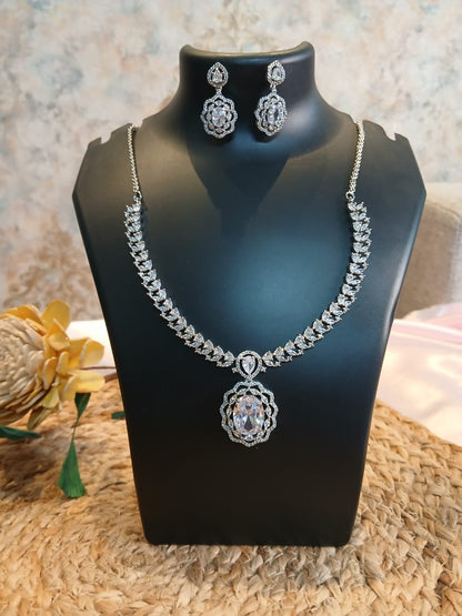 Eliza White AD Necklace Aadya's Fashion Blings