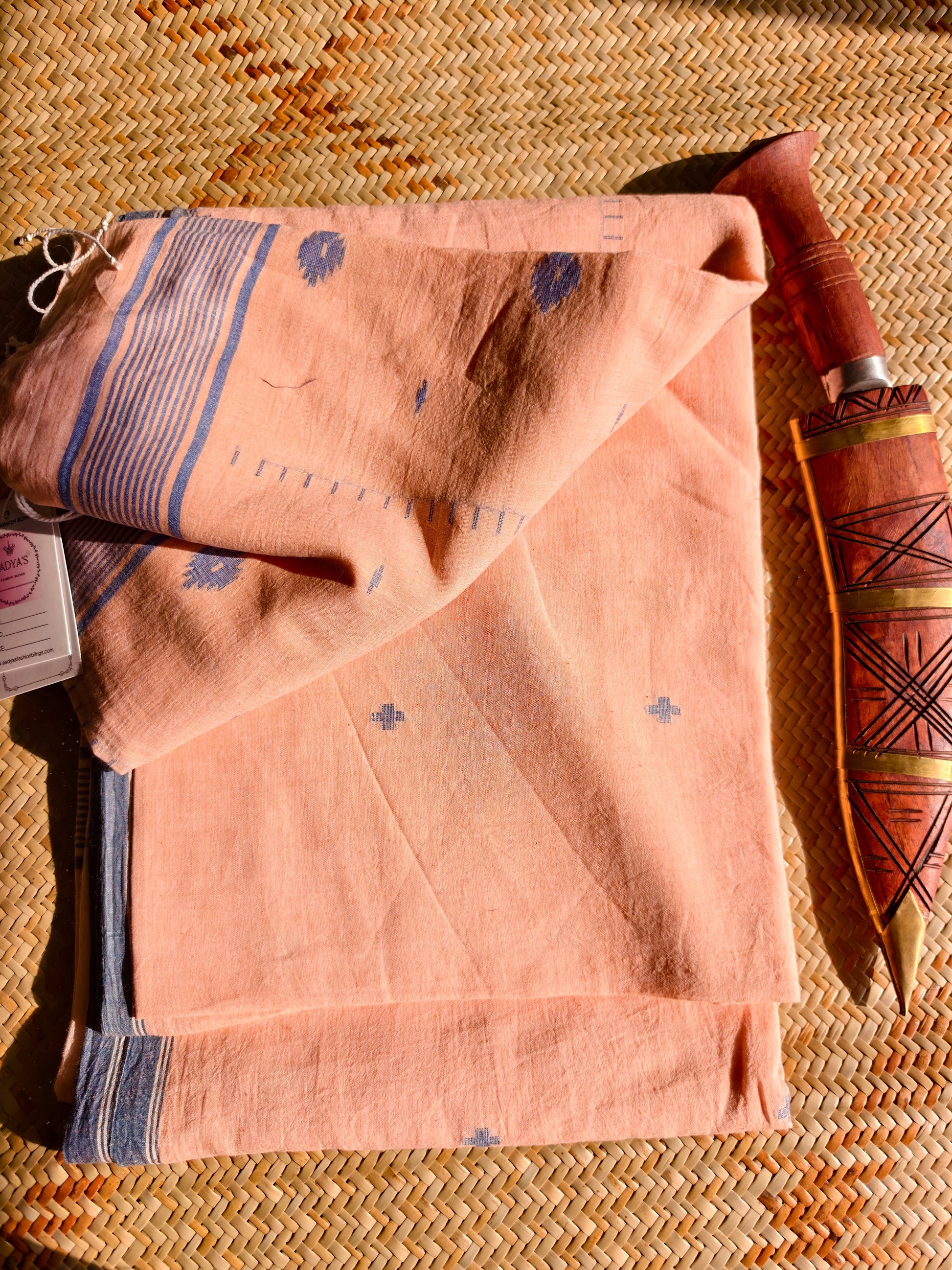 Meenakshi Handspun Handwoven Jamdani Aadya's Fashion Blings