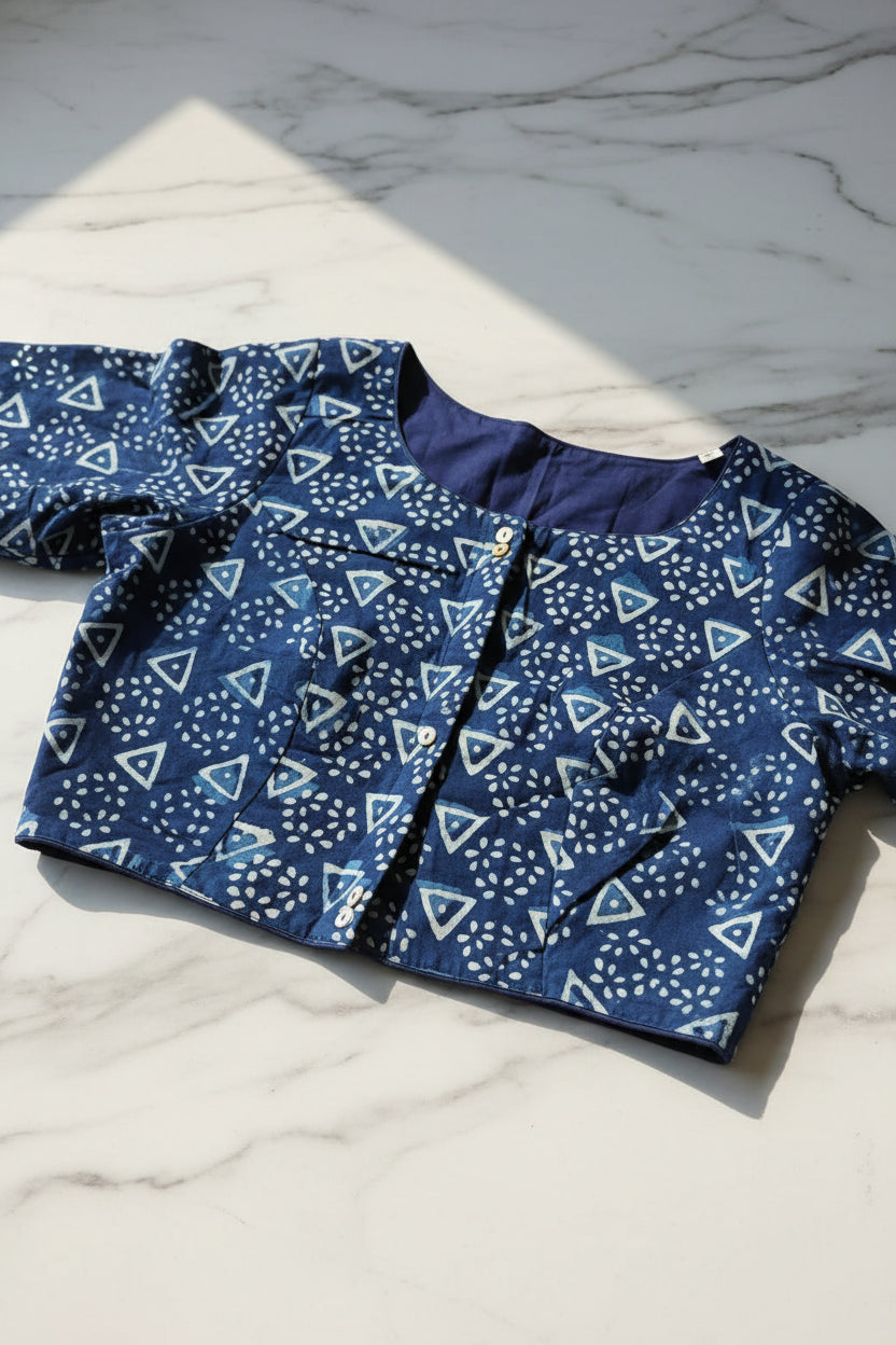 Ritika Indigo Blouse Aadya's Fashion Blings