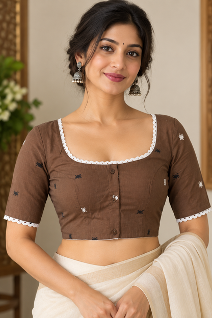 Mitu Jamdani Work Blouse Aadya's Fashion Blings