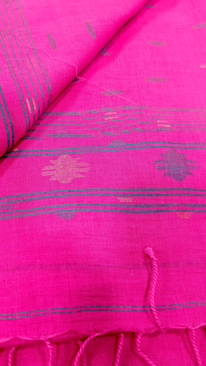 Nirmala Pink Handwoven Jamdani Aadya's Fashion Blings