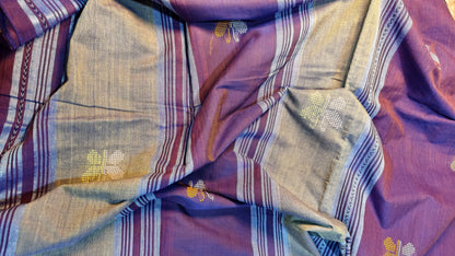 Kanchanmala Purple Handloom Saree Aadya's Fashion Blings