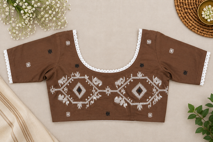 Mitu Jamdani Work Blouse Aadya's Fashion Blings