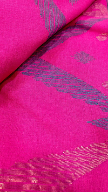Nirmala Pink Handwoven Jamdani Aadya's Fashion Blings