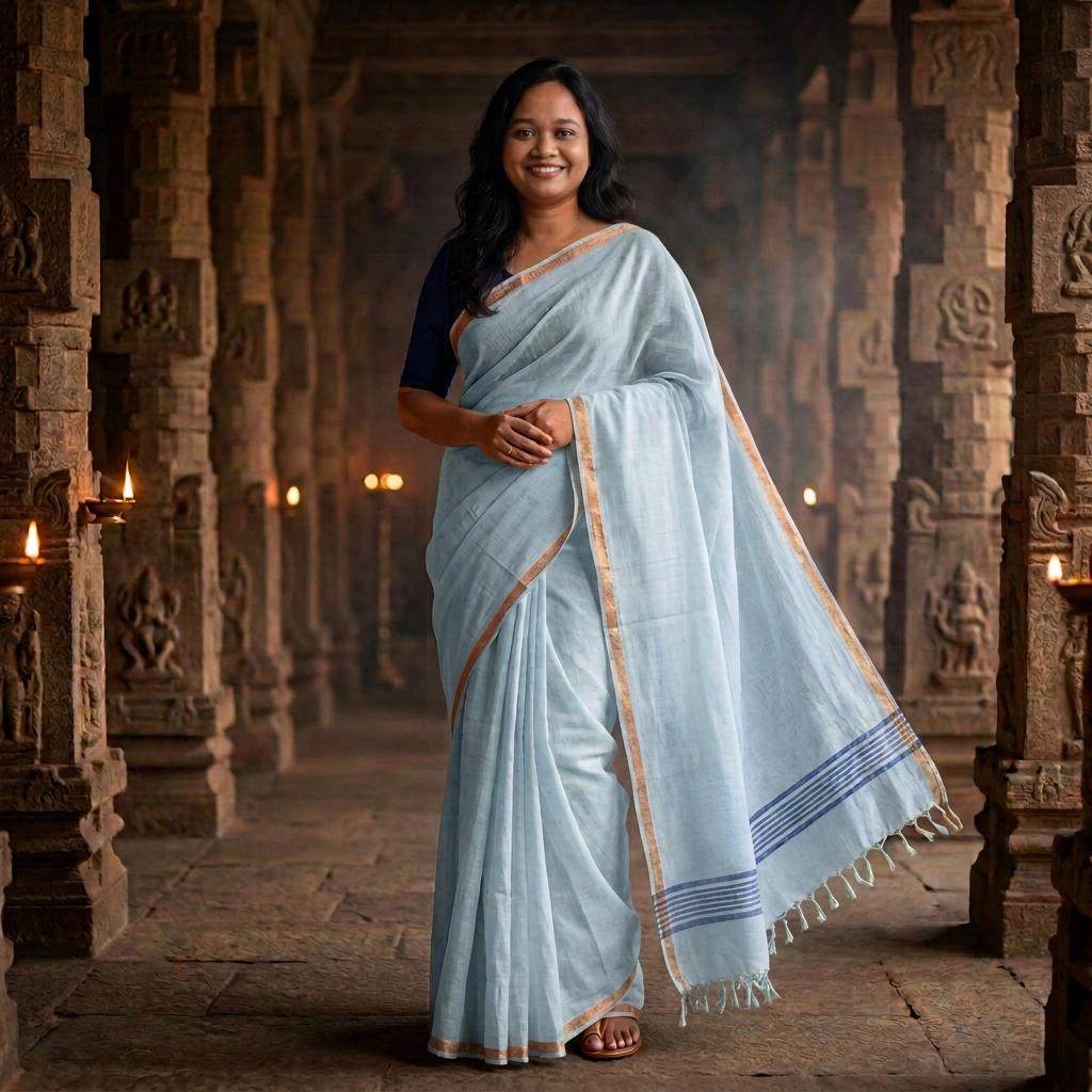 Ambika Handspun Handwoven Jamdani Aadya's Fashion Blings