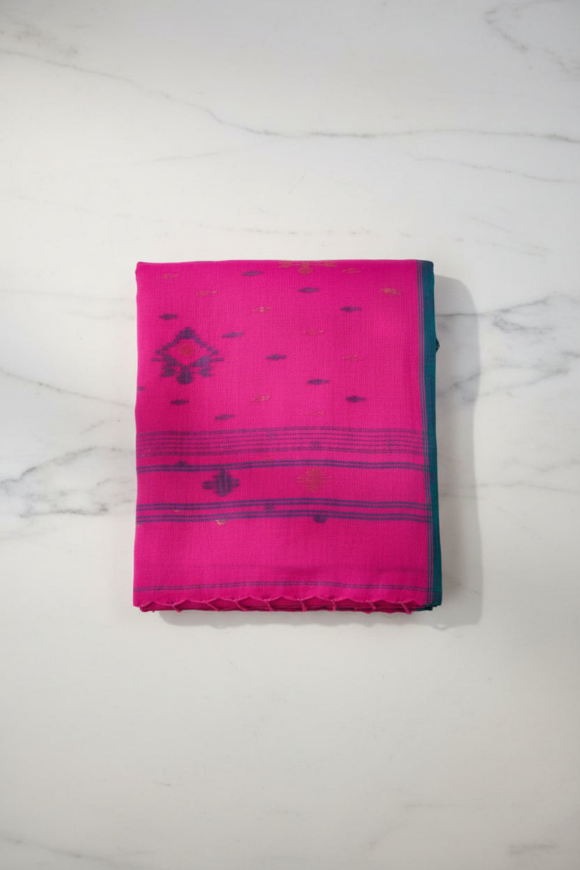 Nirmala Pink Handwoven Jamdani Aadya's Fashion Blings