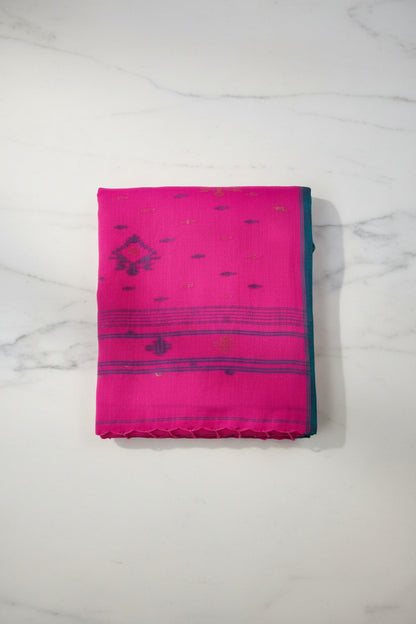Nirmala Pink Handwoven Jamdani Aadya's Fashion Blings