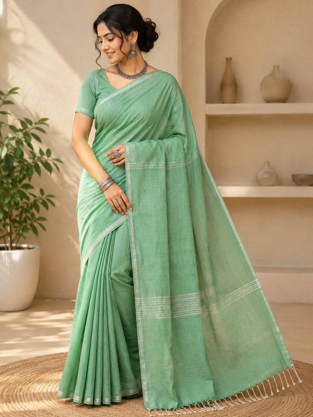 Shashwati Handspun Handwoven Jamdani Aadya's Fashion Blings